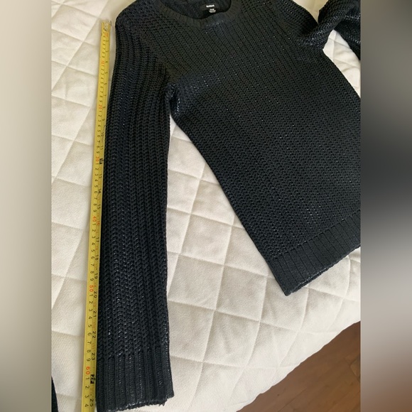 RUDSAK design shiny black acrylic knit crew neck long sweater top long sleeves - Picture 16 of 16